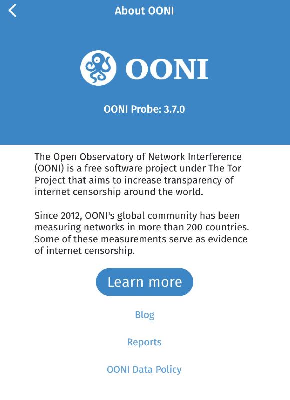 OONI About page OONI About page